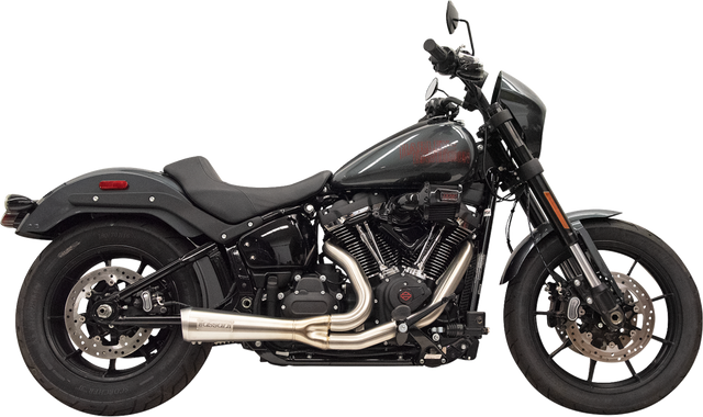 BASSANI XHAUST 2-into-1 Ripper Exhaust System with Megaphone Muffler - Short - Stainless - M8 Softail 1S75SS