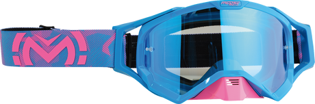 Moose Offroad XCR Goggle with Blue Mirror Lens - Fits ATV, Motocross, UTV, and Off-Road Vehicles