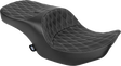 Drag Specialties Seats Forward Position Freedom Seat for Harley FLH/FLT '23-'25 with Silver Double Diamond Stitch