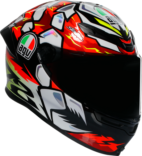 AGV K6 S Bezzecchi 2024 Helmet - Large, Carbon-Aramid Shell, Motorcycle Racing Gear for Honda, Yamaha, Suzuki, Kawasaki, Ducati