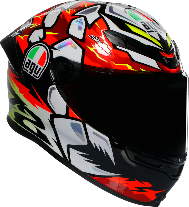 AGV K6 S Bezzecchi 2024 Helmet - Large, Carbon-Aramid Shell, Motorcycle Racing Gear for Honda, Yamaha, Suzuki, Kawasaki, Ducati