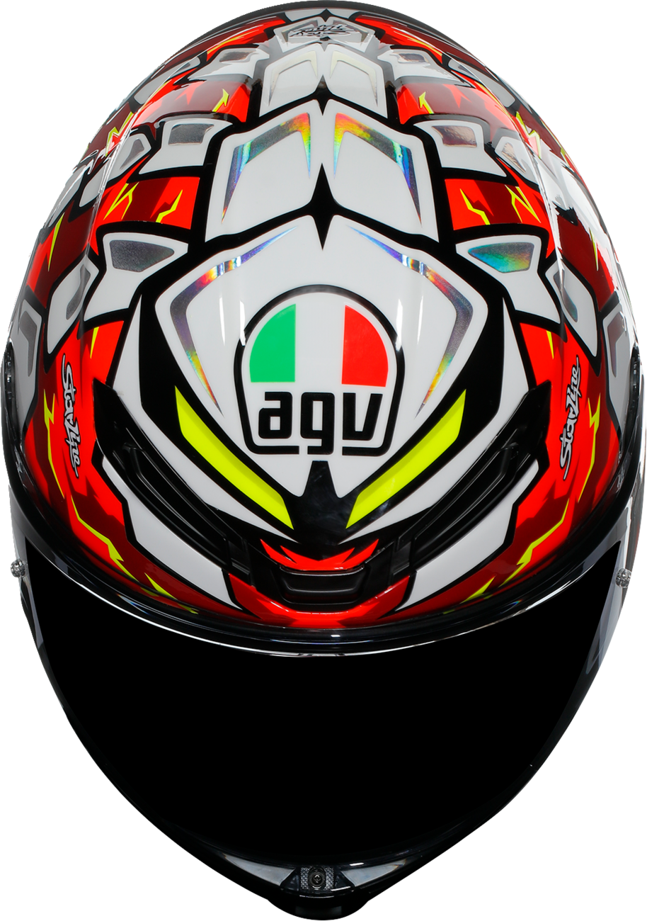 AGV K6 S Bezzecchi 2024 Helmet - Large, Carbon-Aramid Shell, Motorcycle Racing Gear for Honda, Yamaha, Suzuki, Kawasaki, Ducati