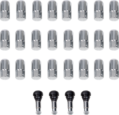MOOSE OFFROAD Lug Nuts with Valve Stems for 12 mm x 1.50 Vehicles - Chrome Tapered - Pack of 24 (Part No. SP300MO207-24)