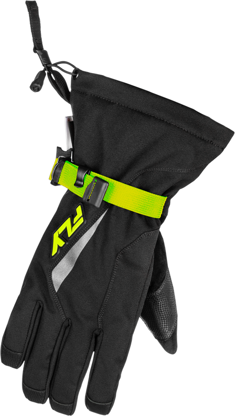 Fly Racing Title Gauntlet Gloves Black/Hi Vis for Motocross and Off-Road Riding