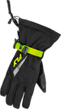 Fly Racing Title Gauntlet Gloves Black and Hi-Vis for Cold Weather Motocross Riding
