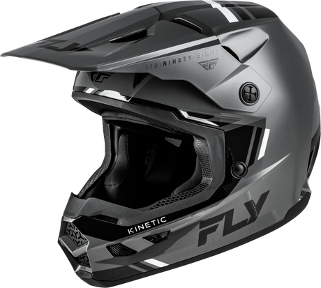 FLY Racing Kinetic Verdict Helmet Grey/Black/White XS – Off-Road Motorcycle Helmet with Dual-Density EPS and Ventilation for ATV, Dirt Bike, and Motocross