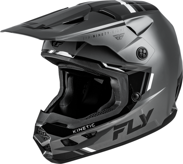 FLY Racing Kinetic Verdict Helmet Grey/Black/White XS – Off-Road Motorcycle Helmet with Dual-Density EPS and Ventilation for ATV, Dirt Bike, and Motocross