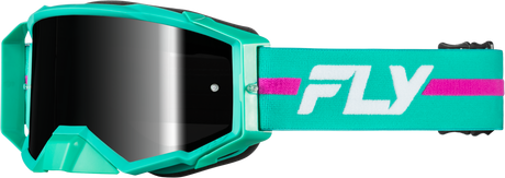 Fly Racing Zone Pro Goggle Teal/Purple with Black Mirror Smoke Lens – Motorcycle ATV Off-Road Helmet Compatibility