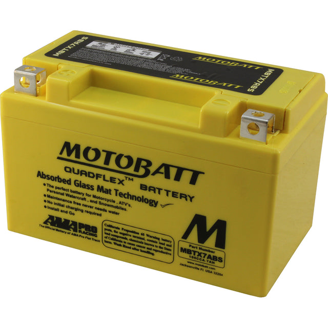 Motobatt MBTX7ABS Sealed AGM Battery for Harley Davidson, Honda, Yamaha and More - 12V, 6Ah, 190 CCA