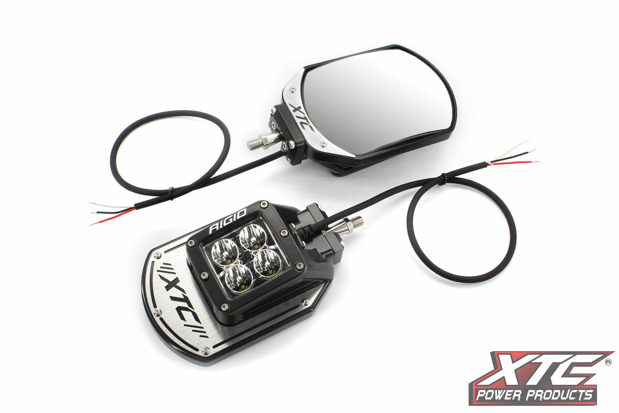 XTC Power Products SIX12 Billet Side Mirrors with Rigid Industries Amber Backlighting for 2010-2023 Ford F-150, Jeep Wrangler, Toyota Tacoma, and more