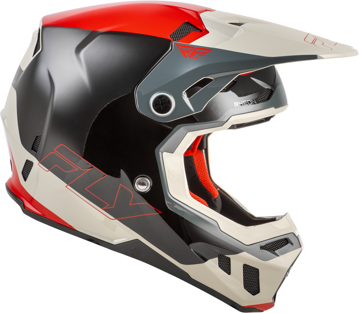 Fly Racing Formula CC Glide Helmet Black/Red/Grey XL - DOT & ECE Approved Motorcycle Helmet with Impact Absorption Technology