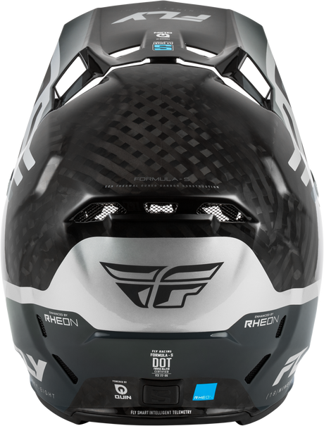 Fly Racing Formula S Carbon Byte Helmet for Motorcycle and ATV – Black Carbon/Grey/Silver, Medium