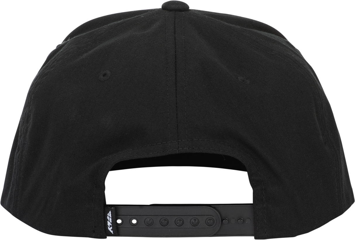 Fly Racing Fly Flow Hat Black - Adjustable Snapback Cap for Motorcycles and Off-Road Vehicles