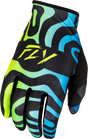 Fly Racing Lite Zen Gloves Black/Blue/Hi Vis XS – Lightweight Race Gloves with Touch Screen Compatibility