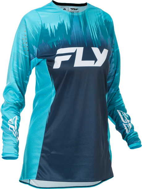 Fly Racing Women's Lite Jersey Aqua/Navy/White - Designed for Motocross and Off-Road Vehicles