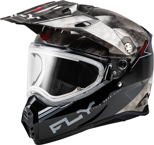 Fly Racing Trekker CW Conceal Helmet with Electric Shield - Black/Grey/White, Extra Small for Off-Road and Adventure Vehicles