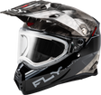 Fly Racing Trekker CW Conceal Helmet with Electric Shield - Black/Grey/White for ATV, Dirt Bike, and Off-Road Vehicles