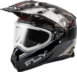 Fly Racing Trekker CW Conceal Helmet with Electric Shield – Black/Grey/White, XL – Universal Fit for Off-Road and Motocross Vehicles