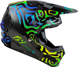 Fly Racing Formula S Carbon Zen Helmet for Off-Road & Motocross - Black Carbon/Blue/Yellow, Large - Motorcycle Helmet with Crash Detection & Advanced Safety Features