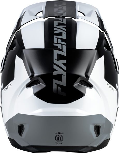 Fly Racing Kinetic Crest Helmet for Off-Road Motorcycles - Black/White/Grey, Large - DOT & ECE22.06 Approved