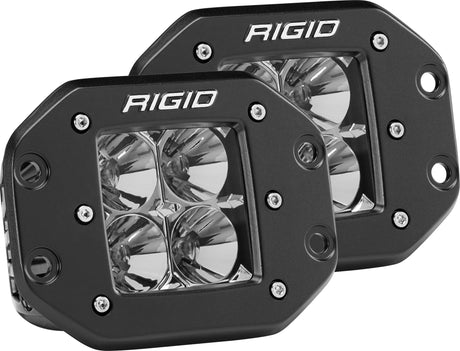 RIGID D Series Pro Flood Flush Mount Light Pair for Automotive Use