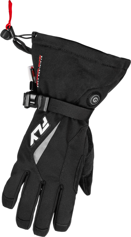 Fly Racing Title Heated Gauntlet Gloves Black SM – Motorcycle Riding Gear for Cruiser, Touring, and Adventure Bikes