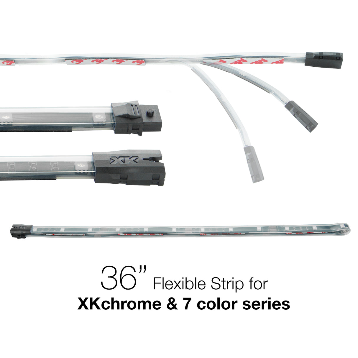 XK GLOW 36-inch Flex LED Strip with Multi-Color LEDs — Universal Fit for 2nd Generation XK Chrome & 7 Color Series Vehicles