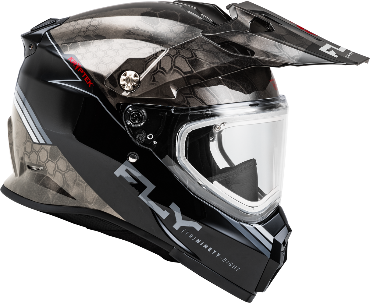 Fly Racing Trekker CW Conceal Helmet with Electric Shield - Black/Grey/White, Extra Small for Off-Road and Adventure Vehicles