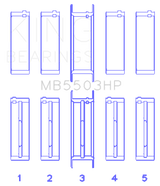 King Engine Bearings Ford V8 351Ci 5.8L 16V - Cleveland (Size STDX) Main Bearing Set