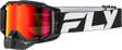 Fly Racing Zone Snow Goggle with Red Mirror and Amber Lens - Black/White Frame for Snowmobile & Ski Vehicles