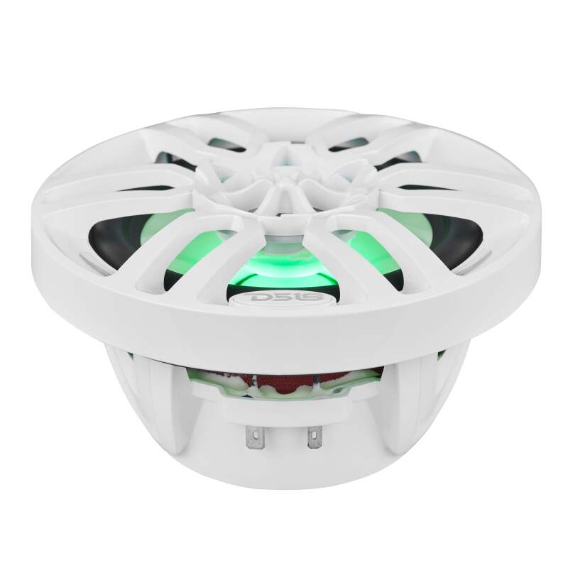 DS18 NXL Series 6.5-inch Marine Coaxial Speaker with RGB Lighting - White, 100W RMS, 4 Ohm - Fits Marine and Powersports Vehicles