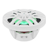 DS18 NXL Series 6.5-inch Marine Coaxial Speaker with RGB Lighting - White, 100W RMS, 4 Ohm - Fits Marine and Powersports Vehicles