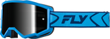 Fly Racing Zone Goggle Blue/Navy with Black Mirror Smoke Lens for ATV and Motocross
