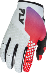 Fly Racing Youth Kinetic Gloves Grey/Red/Purple/Black for Off-Road and Dirt Bikes