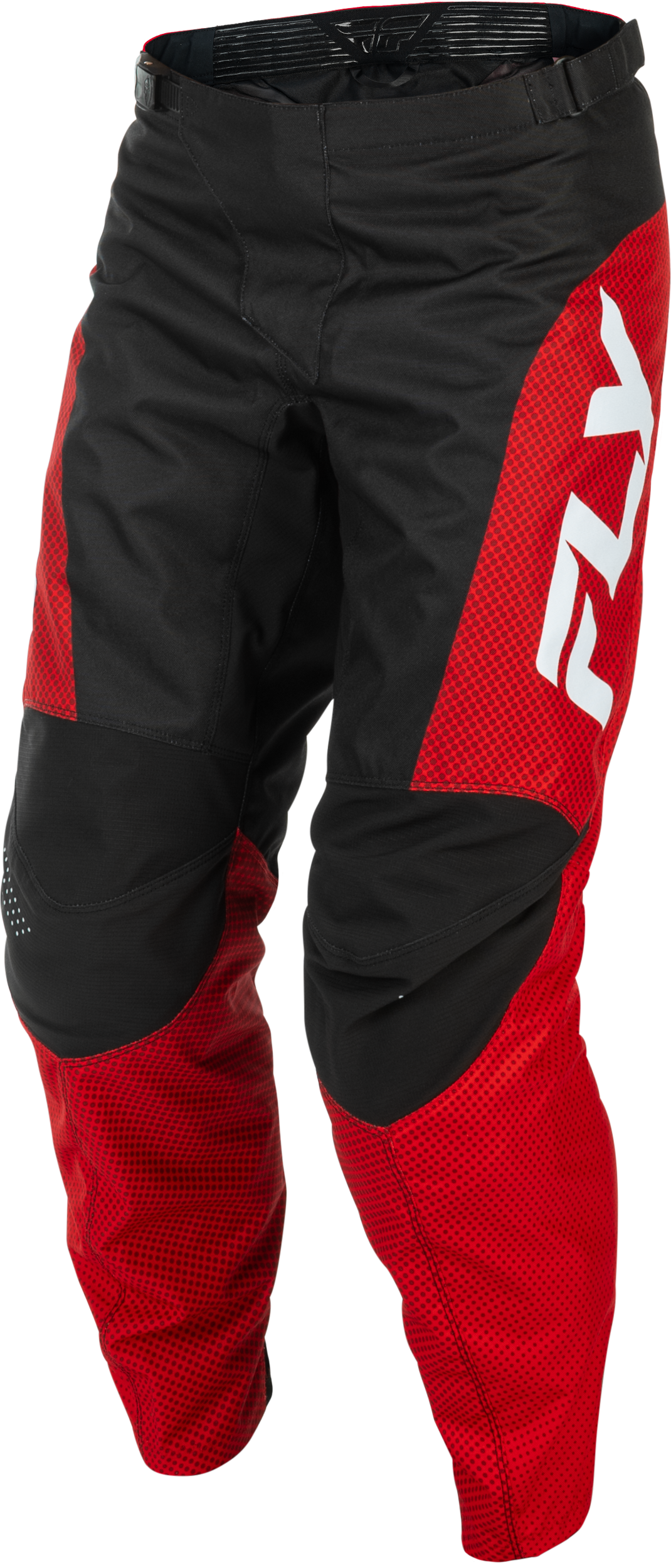 Fly Racing F 16 Pants for Motocross Bikes – Red/Black/White, Size 28 – Durable 600D Polyester, Adjustable Fit