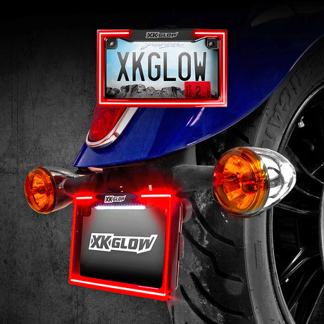 XK GLOW XK034018-W License Plate Frame Light with Turn Signal for Select Vehicles