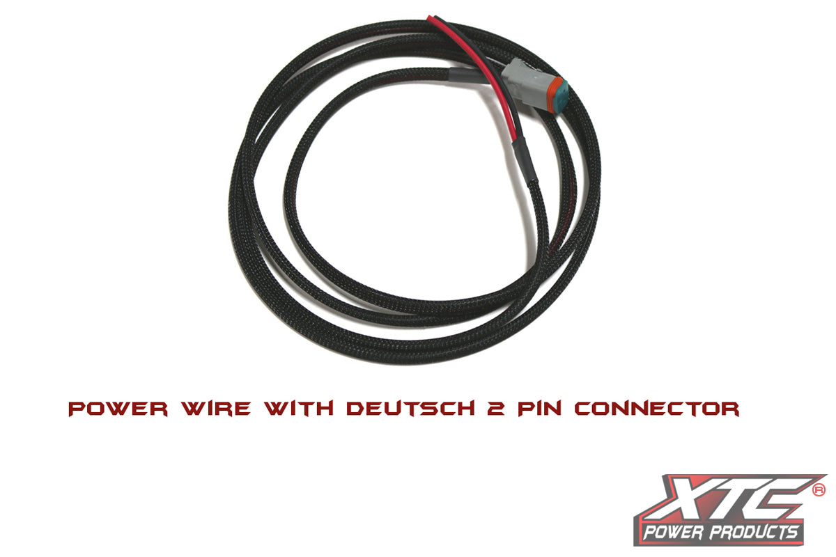 XTC Power Products 9' 18 AWG Power Wire with Deutsch DT06-2S Connector for ATV/UTV Lighting