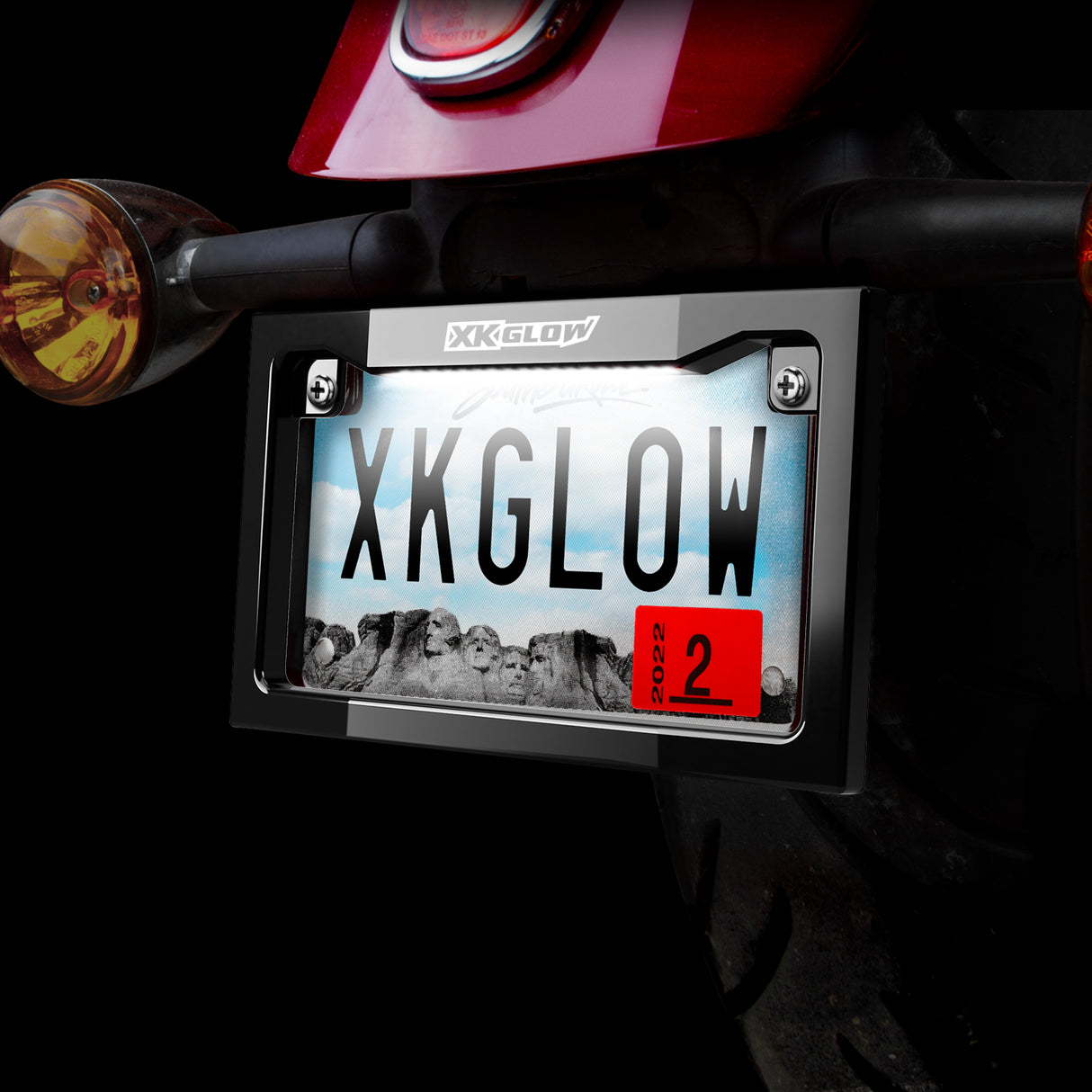 XK GLOW Lighted License Plate Frame Black - Universal Fit for Most Vehicles