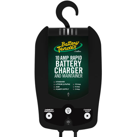 Battery Tender 12V 10 Amp Fully Automatic Smart Battery Charger – Model 022-0229-DL-WH