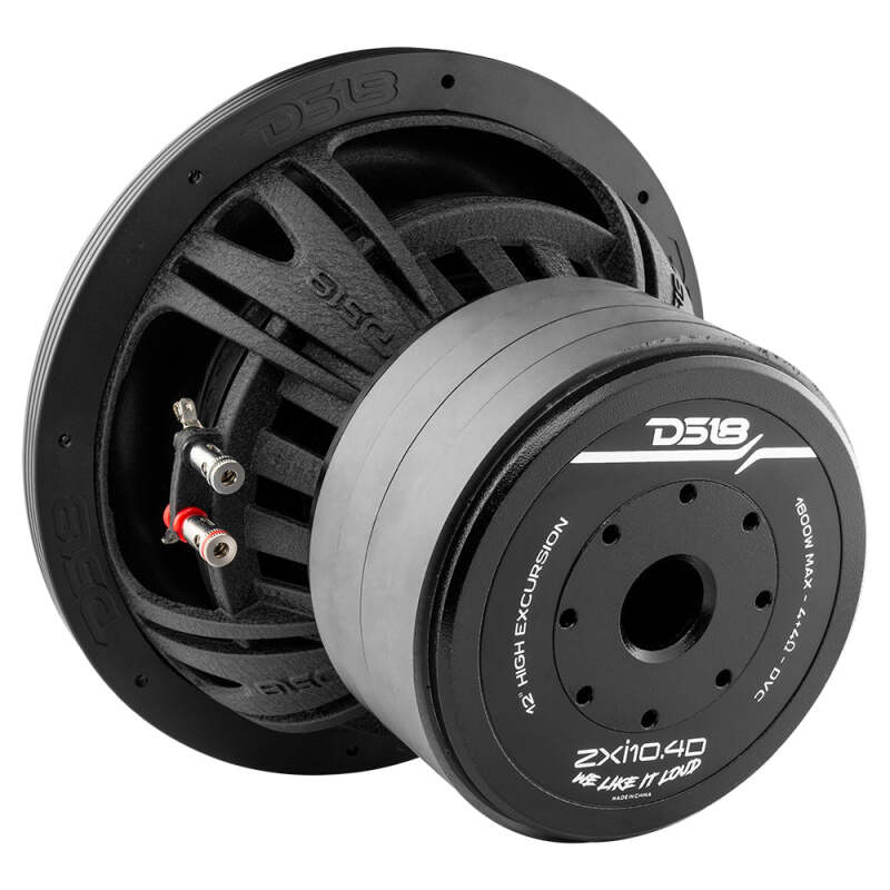 DS18 ZXI10.4D 10-Inch 800 Watt RMS Dual 4 Ohm High Excursion Subwoofer for Car Audio Systems
