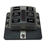 6 Way 12V Circuit Screw Fuse Block | 50 Caliber Racing
