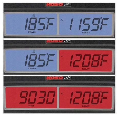 KOSO BA006010-X Dual EGT, RPM, and Water Temperature Gauge for Chevrolet Silverado 1500, Ford F-150, Dodge Ram 1500, Toyota Tundra (Fits 2007-2021)
