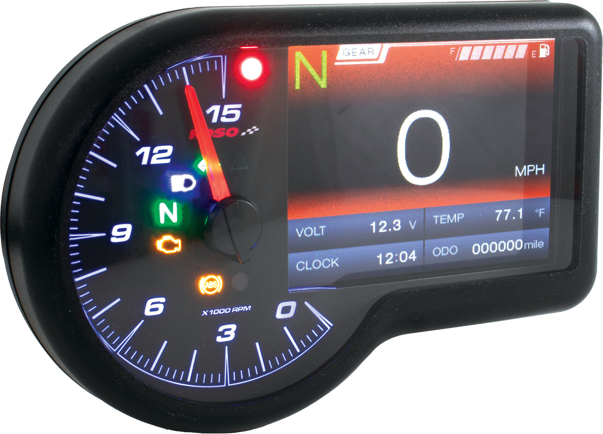 KOSO Rx 3 TFT Multifunction Meter for Motorcycle and ATV Vehicles with Speed, Temperature, and Fuel Monitoring