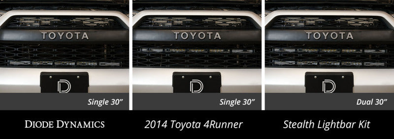 Diode Dynamics 14-19 Toyota 4Runner SS30 Dual Stealth Lightbar Kit - Amber Driving