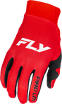 Fly Racing Pro Lite Gloves for MX and Off-Road, Red/White, Extra Small (Part #379-044XS)