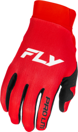 Fly Racing Pro Lite Gloves Red/White Medium - Lightweight Race Glove for Motorcycles