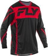 Fly Racing Youth Lite Jersey Black/Red YXL - Lightweight Performance Motocross Jersey for Kids