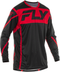 Fly Racing Lite Jersey Black/Red Large – Breathable Motorcycle Riding Jersey with Advanced Ventilation for Off-Road and Motocross Bikes