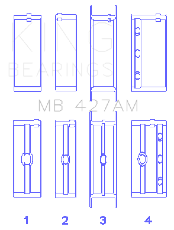 King Engine Bearings Chevrolet 173 V6 (Size +0.50mm) Main Bearing Set