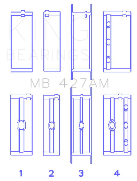 King Engine Bearings Chevrolet 173 V6 (Size +0.25mm) Main Bearing Set